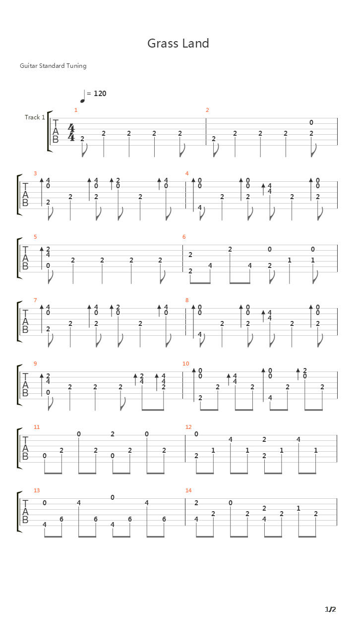 星之卡比 - Grass Land吉他谱