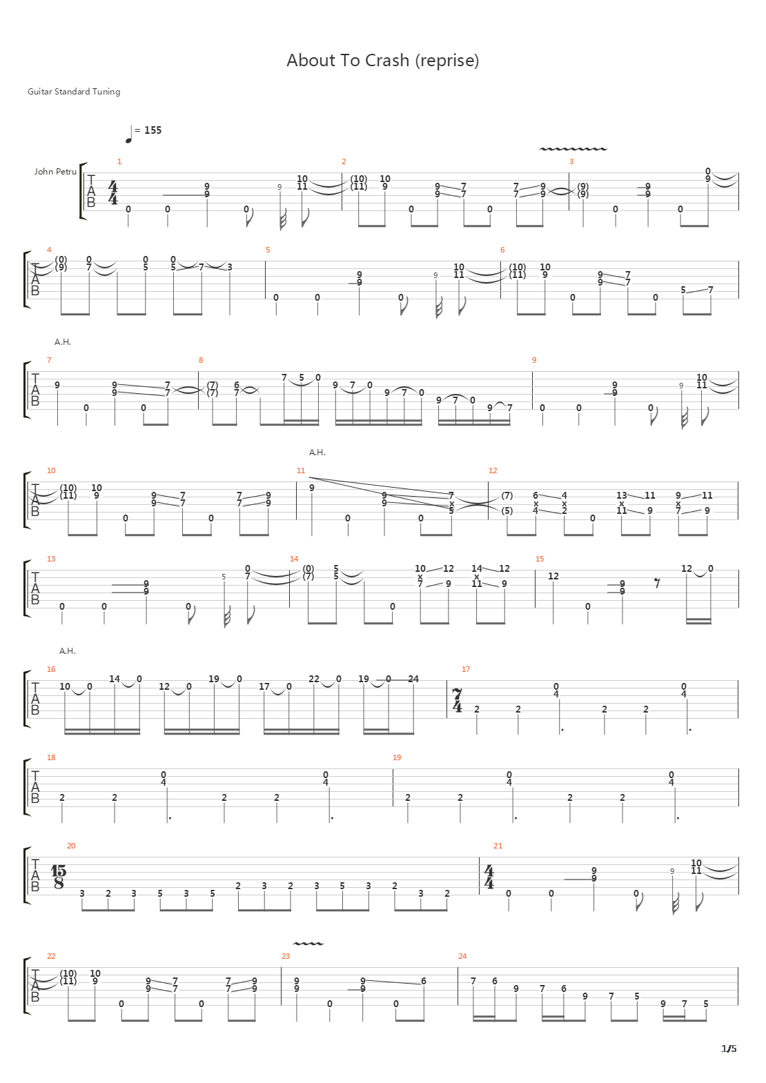 About To Crash Reprise吉他谱
