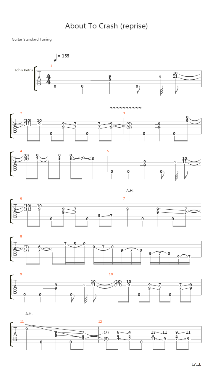 About To Crash Reprise吉他谱