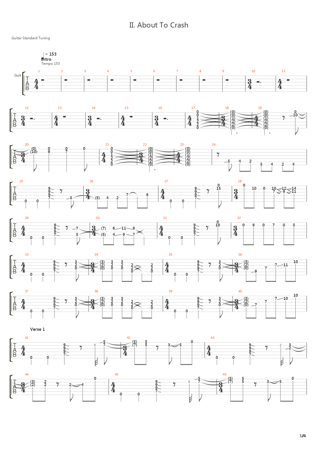 About To Crash吉他谱