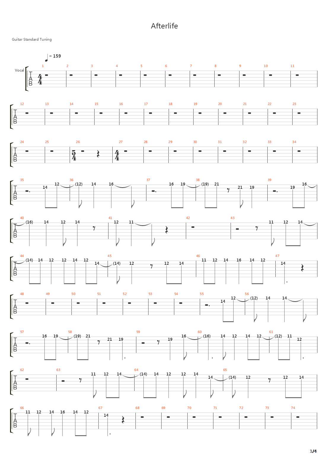 Afterlife吉他谱