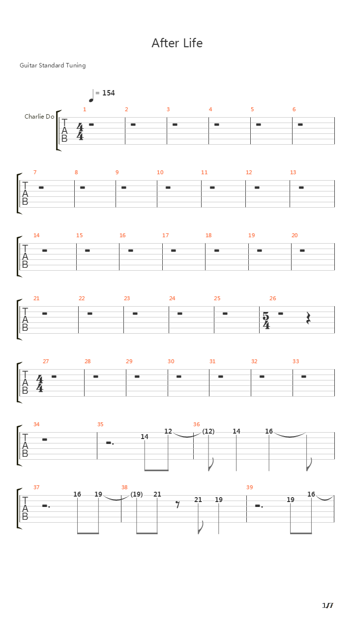 Afterlife吉他谱