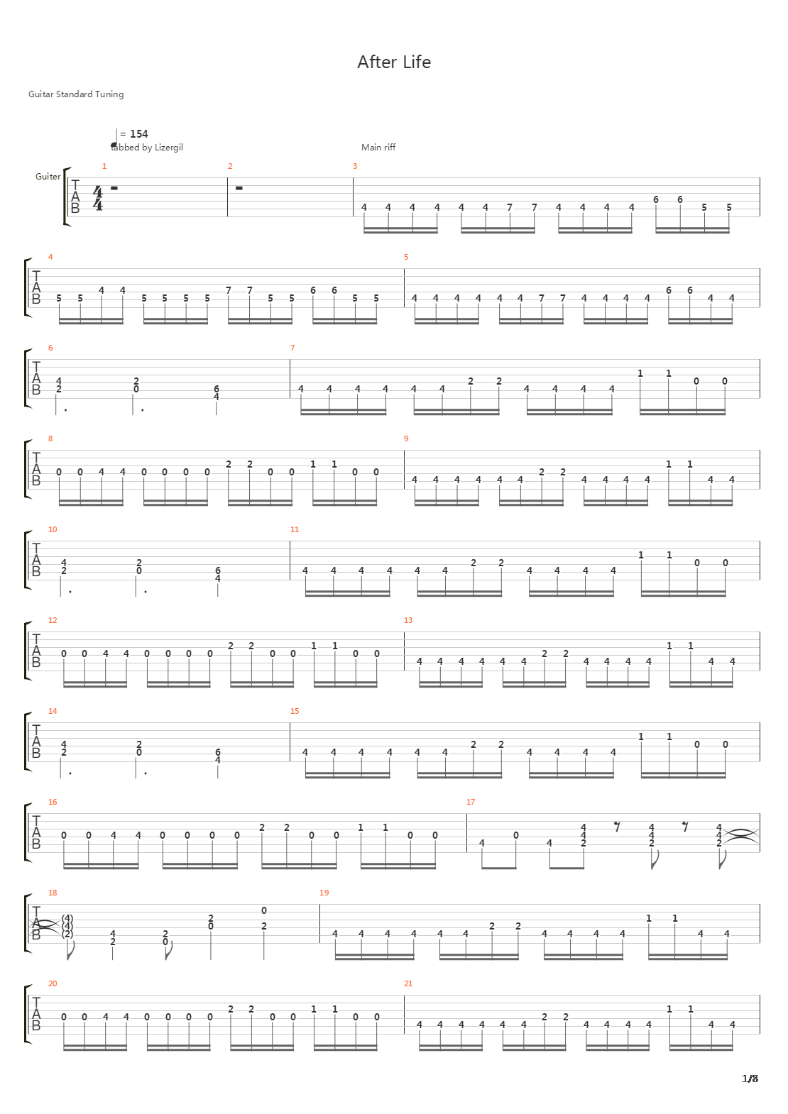 Afterlife吉他谱