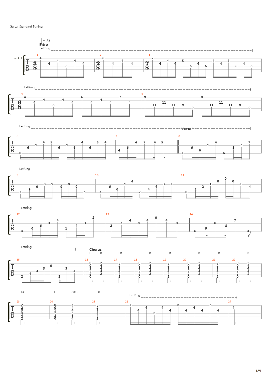 Along For The Ride吉他谱