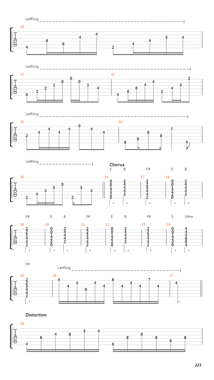 Along For The Ride吉他谱