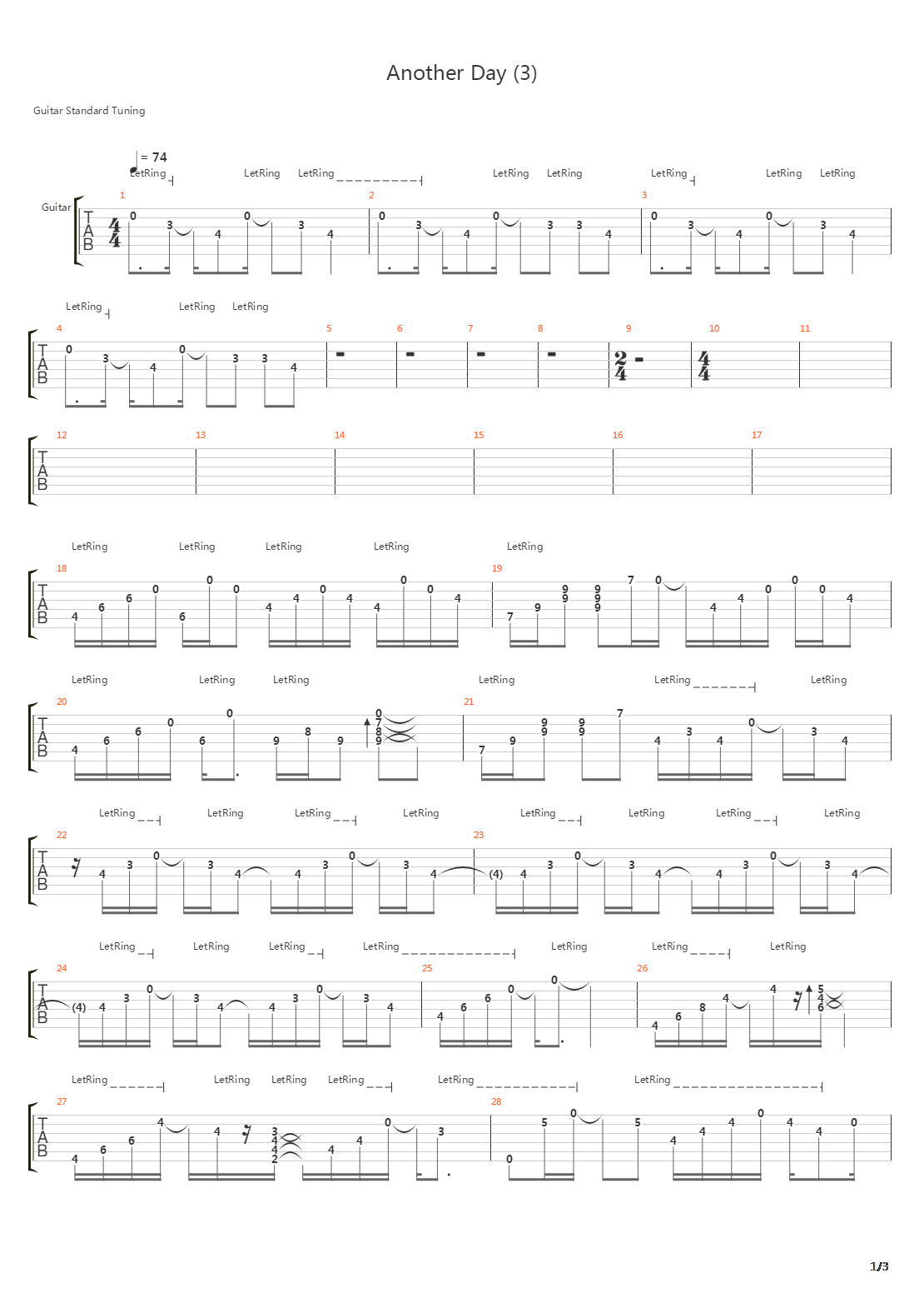 Another Day吉他谱