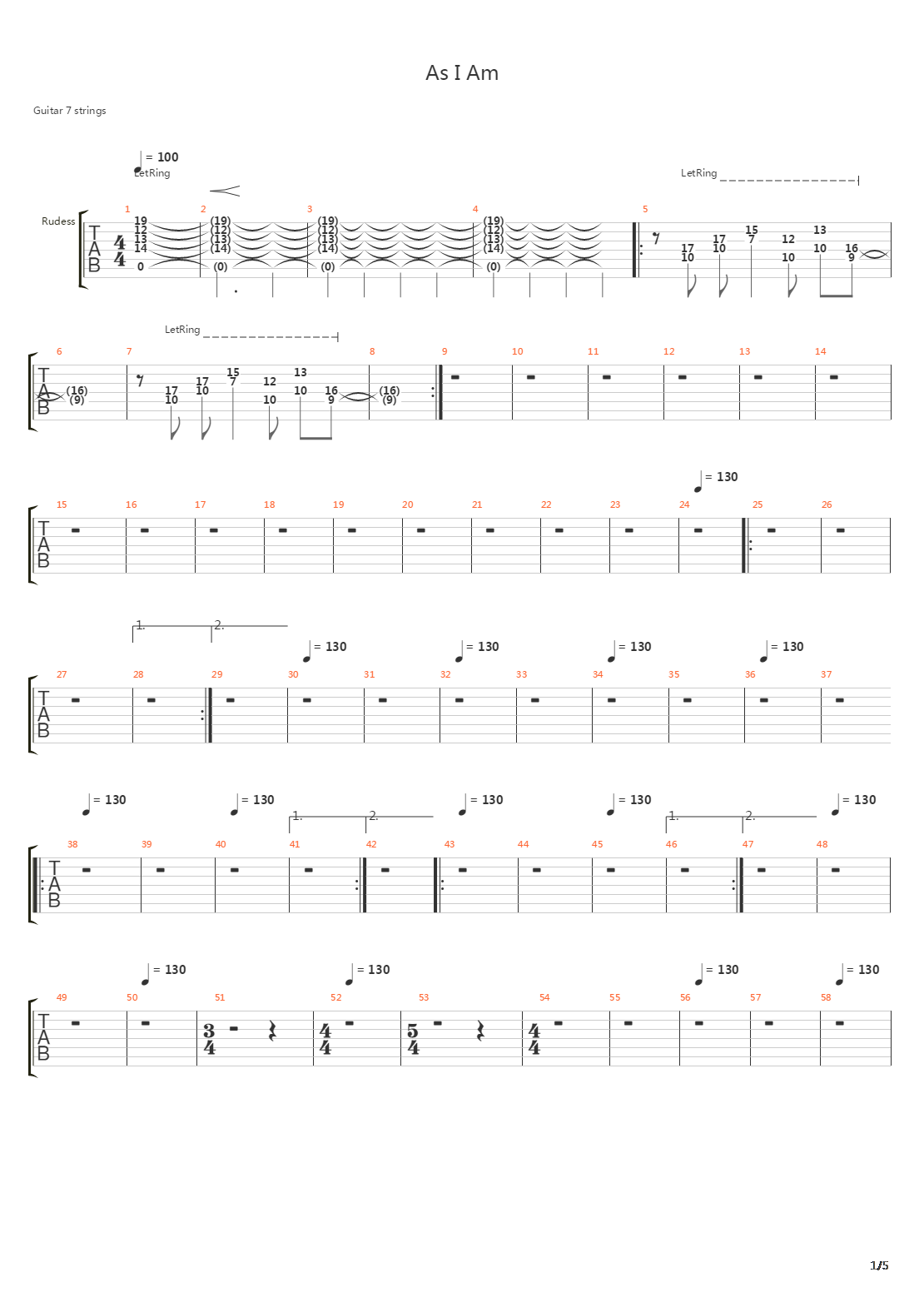 As I Am吉他谱