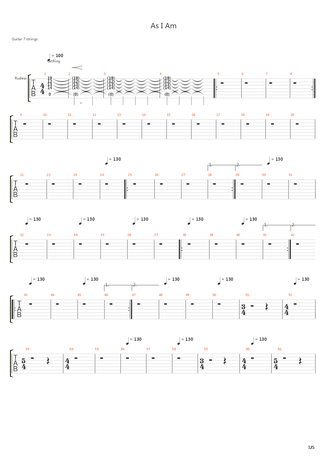 As I Am吉他谱