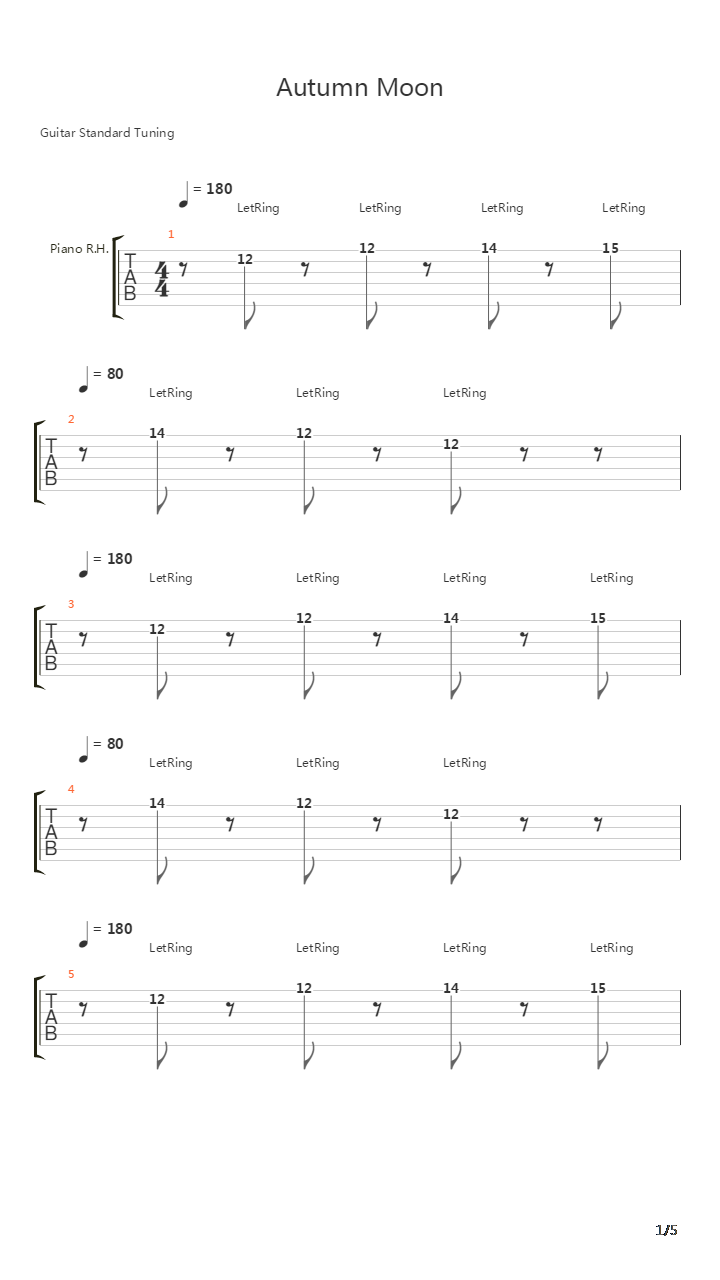 Autumn Moon吉他谱