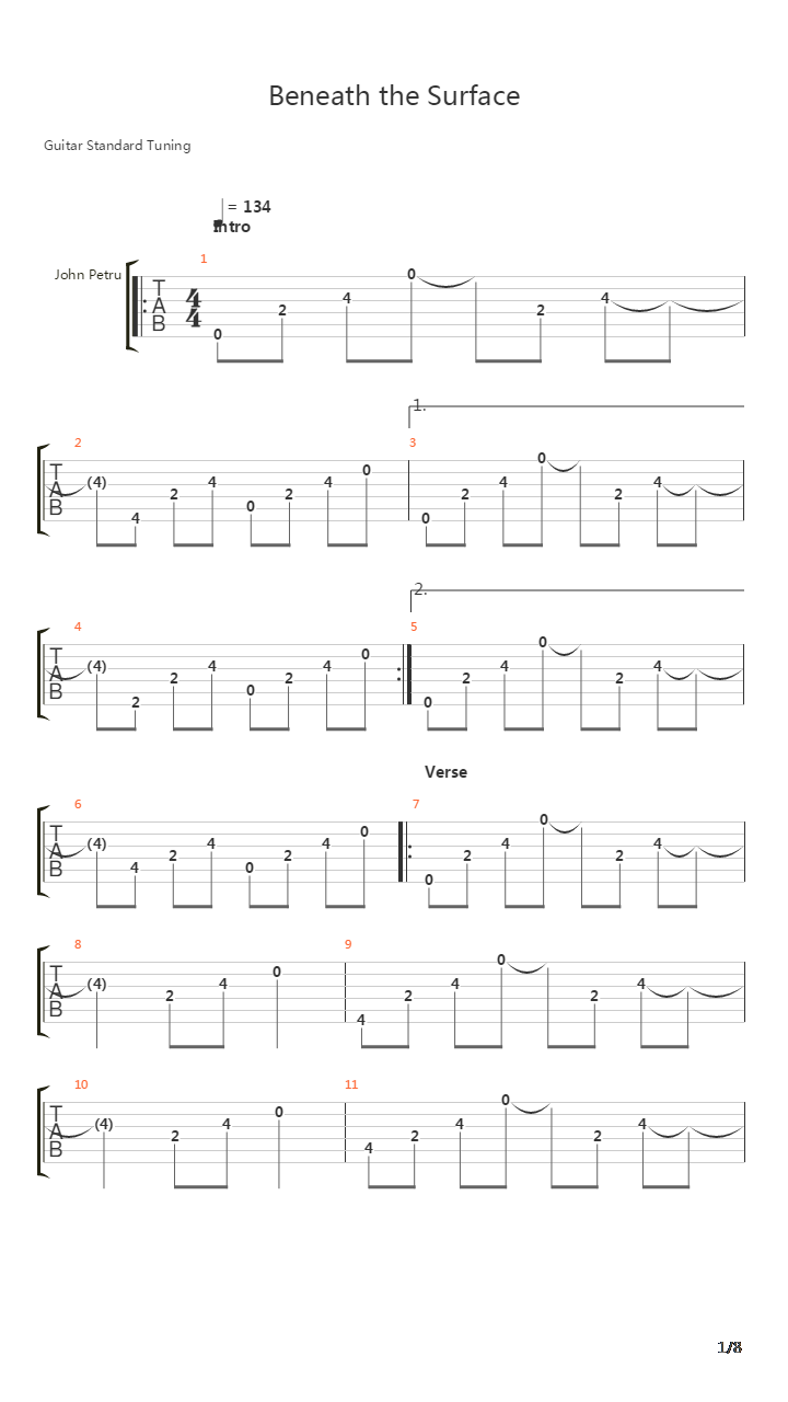 Beneath The Surface吉他谱