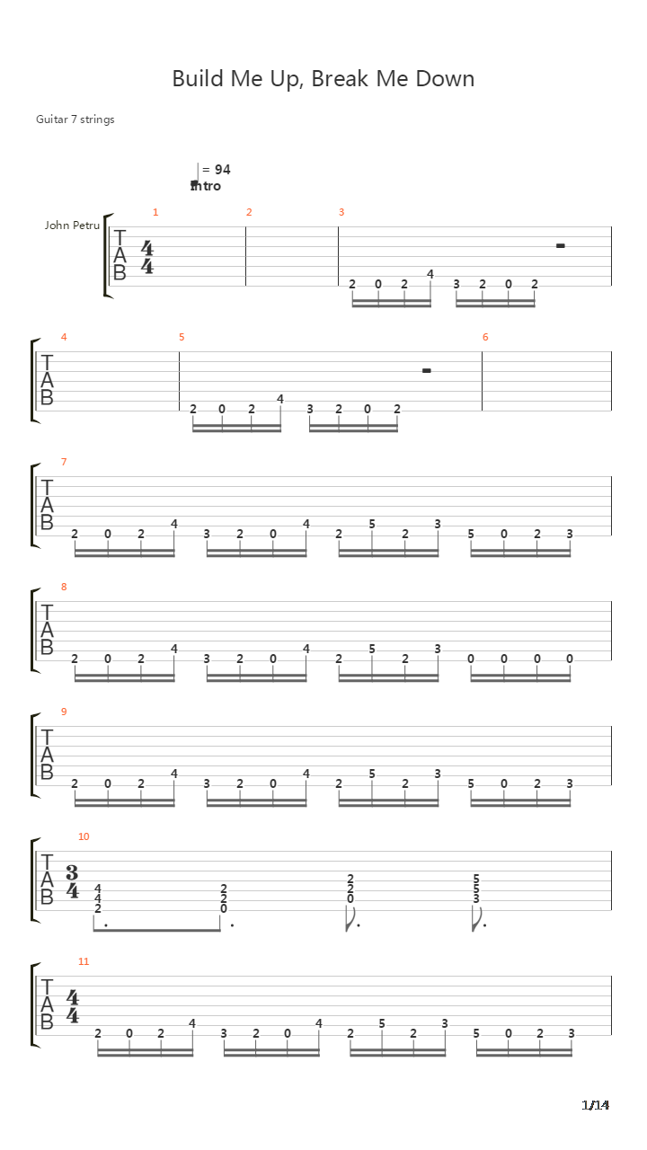 Build Me Up Break Me Down吉他谱