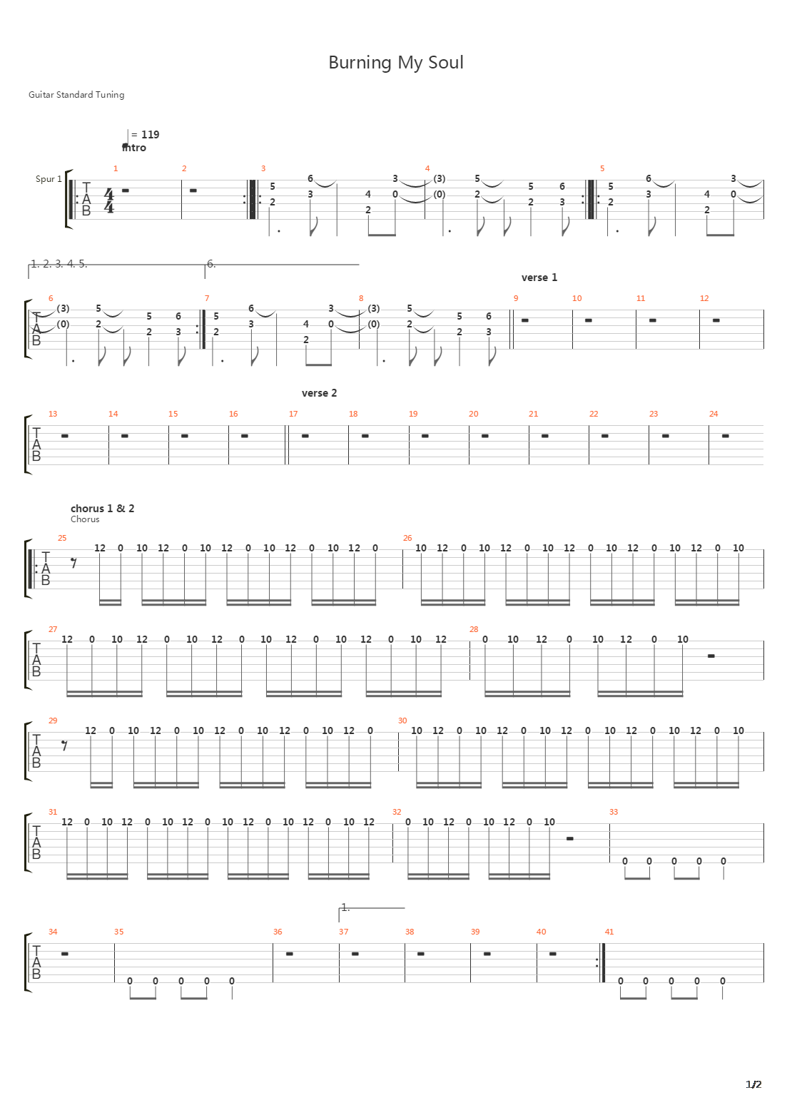 Burning My Soul吉他谱