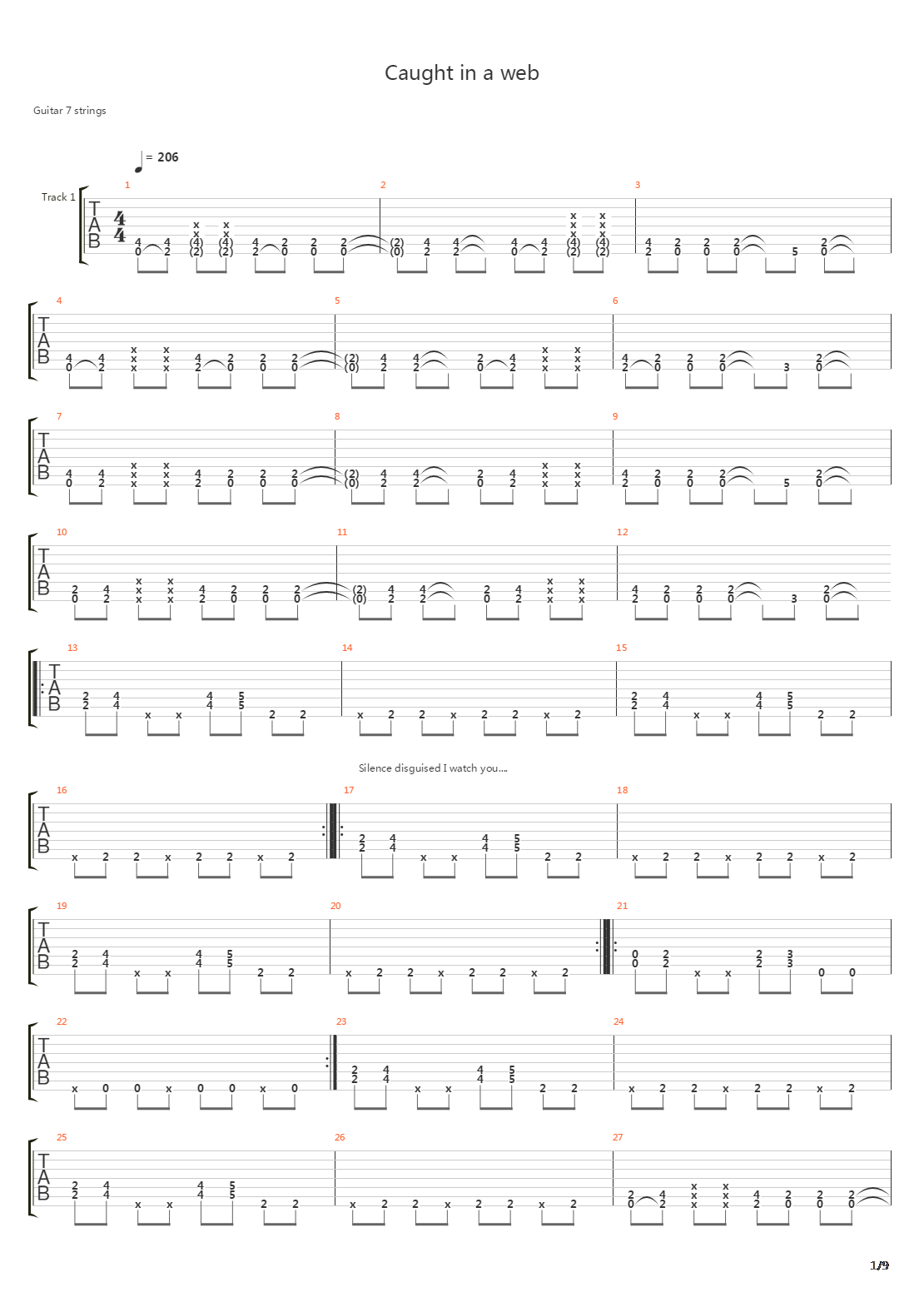 Caught In A Web吉他谱