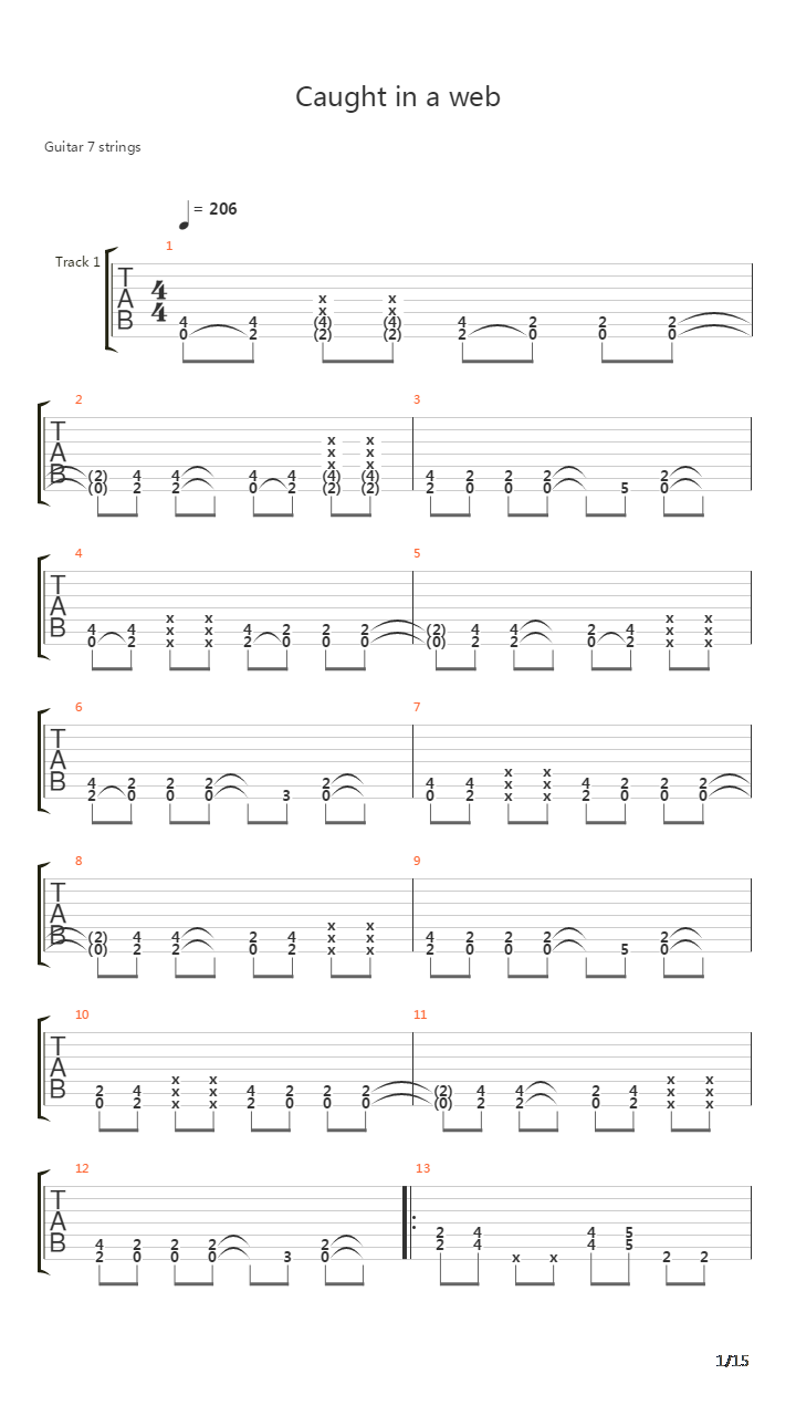 Caught In A Web吉他谱