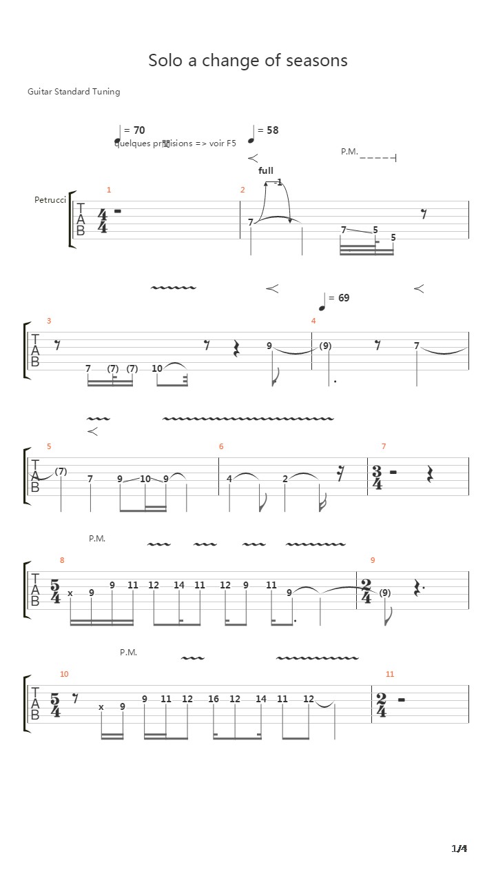 Change Of Seasons吉他谱