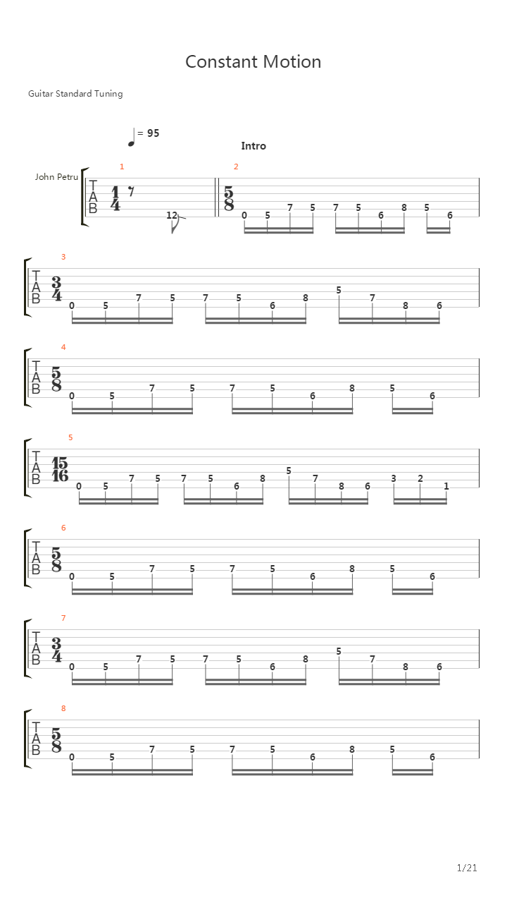 Constant Motion吉他谱