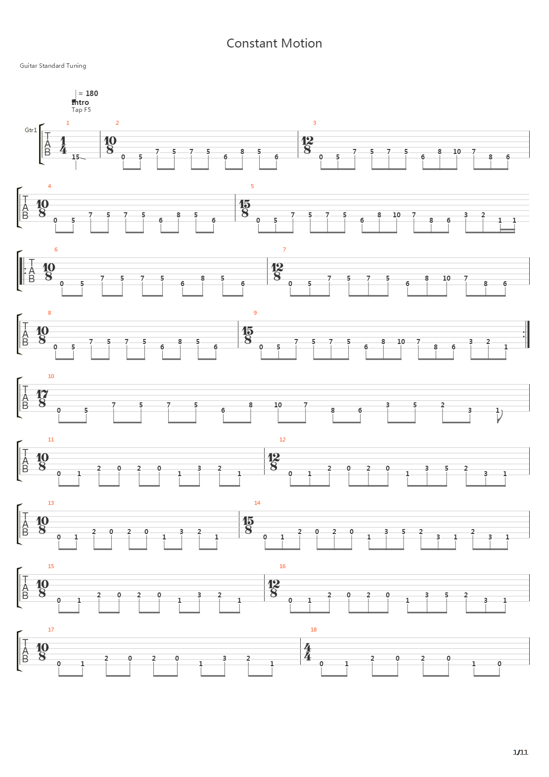 Constant Motion吉他谱