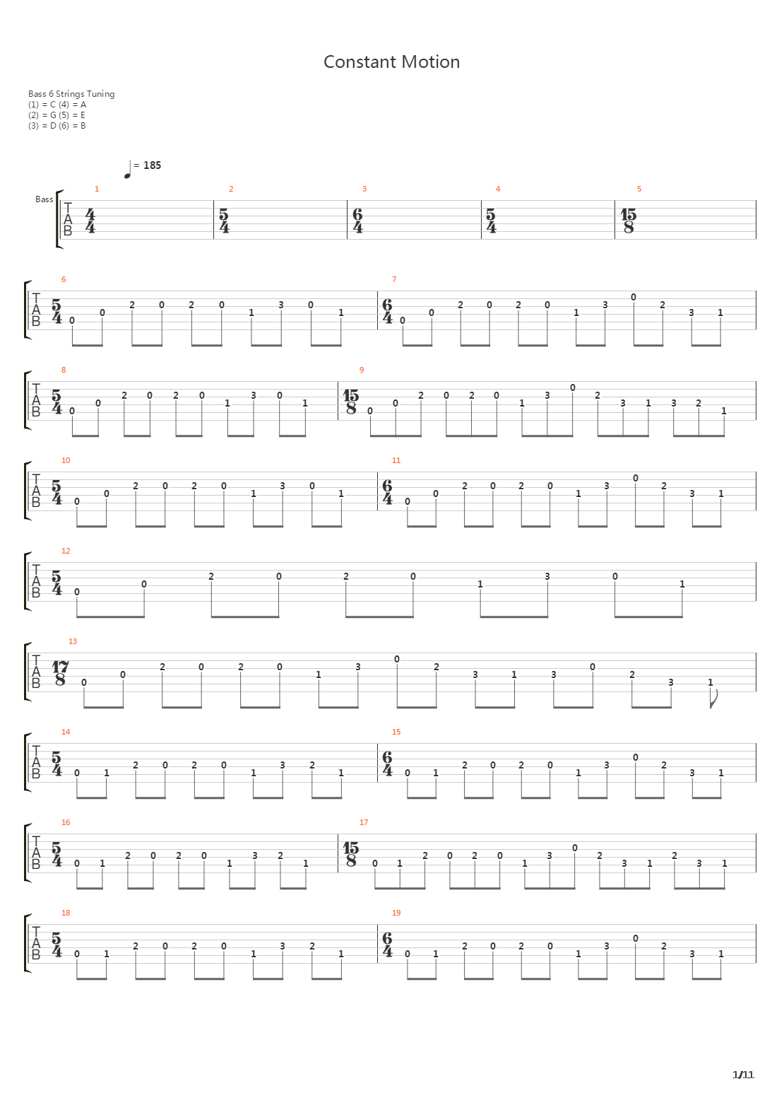 Constant Motion吉他谱