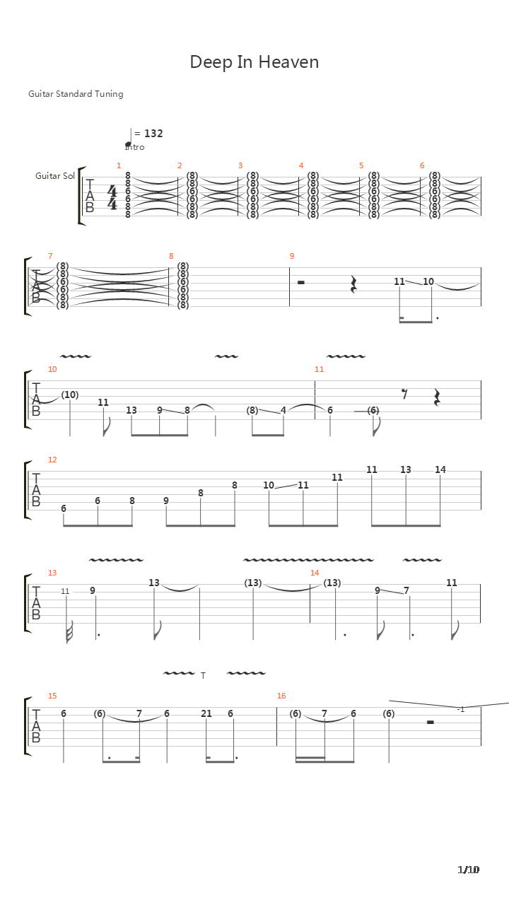 Deep In Heaven吉他谱