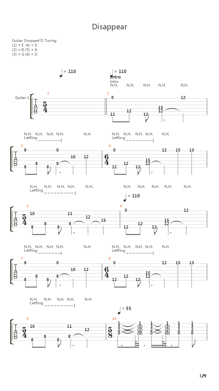 Disappear吉他谱