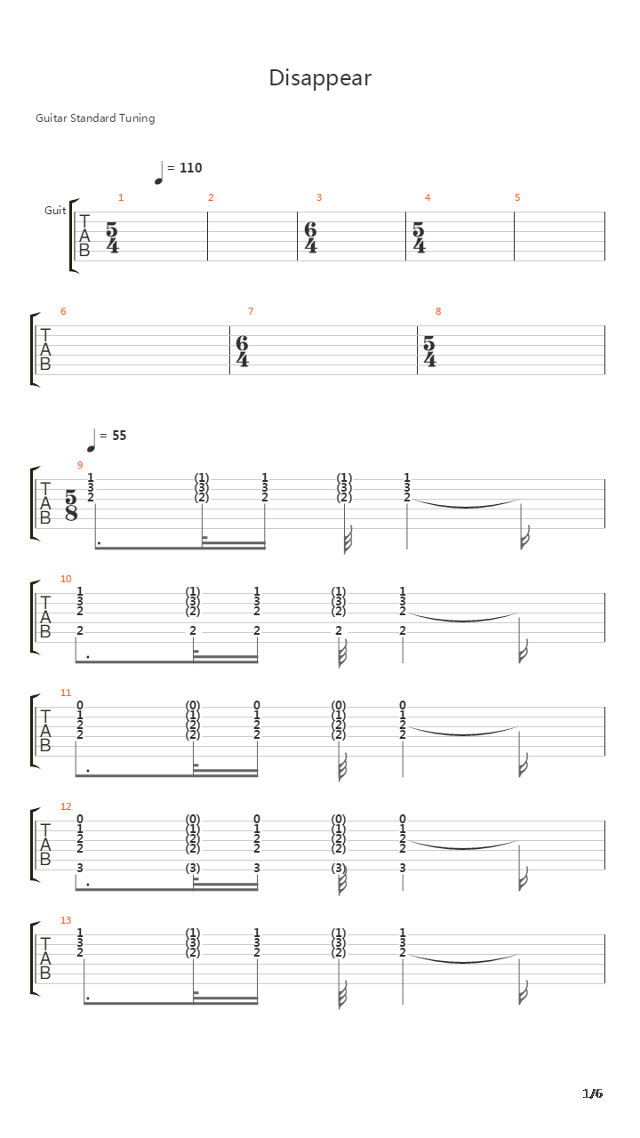 Disappear吉他谱