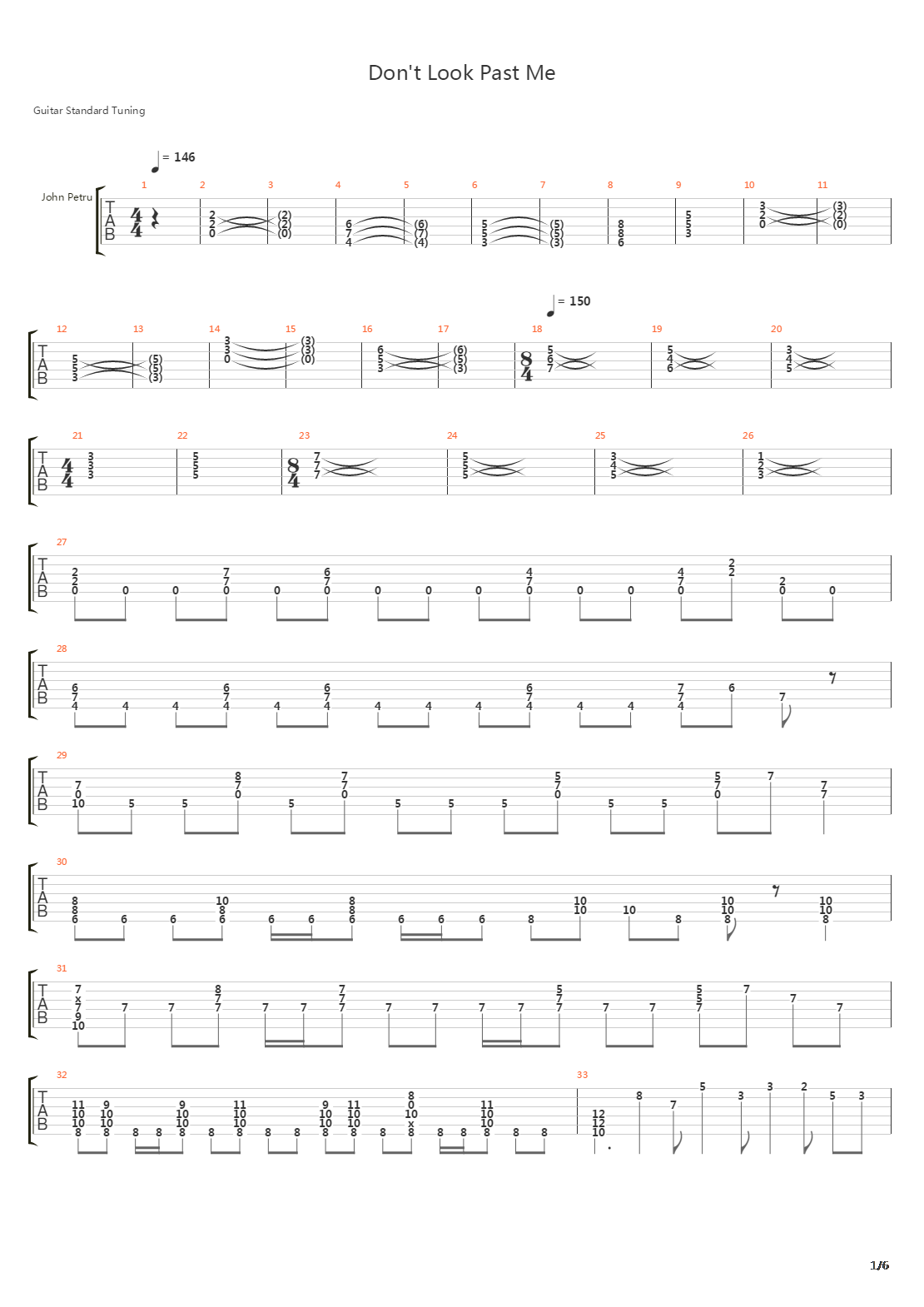 Dont Look Past Me吉他谱