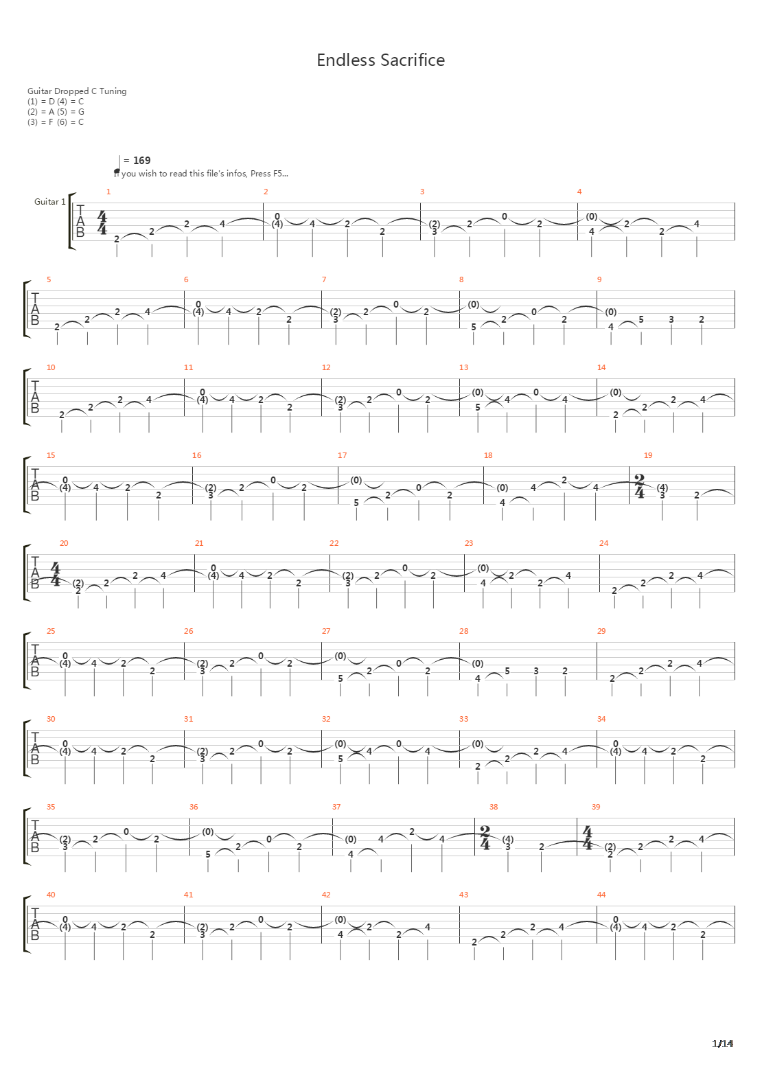 Endless Sacrifice吉他谱