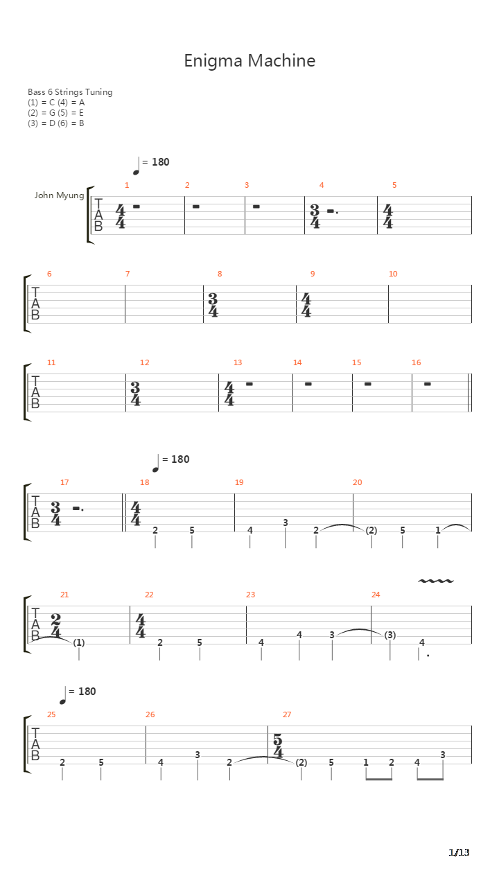 Enigma Machine吉他谱
