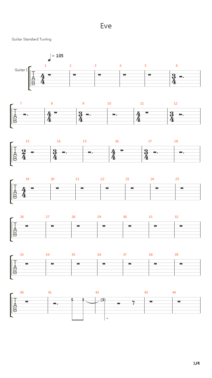 Eve吉他谱