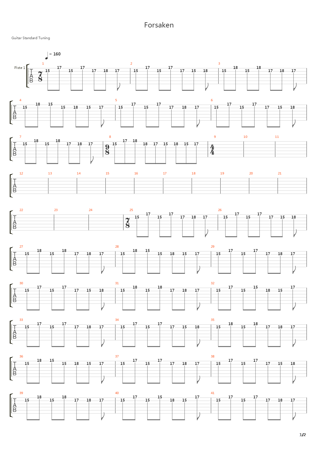 Forsaken吉他谱