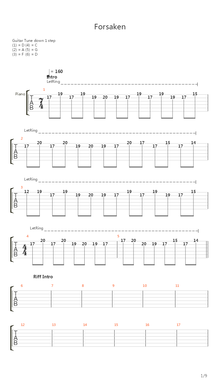 Forsaken吉他谱