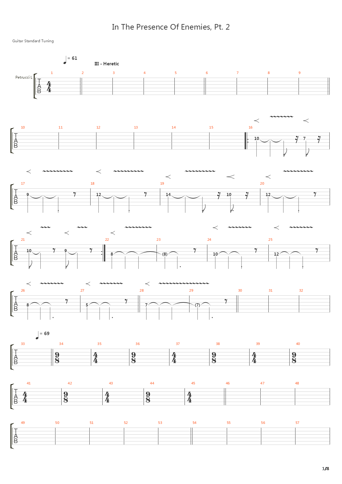 In The Presence Of Enemies Part 2吉他谱