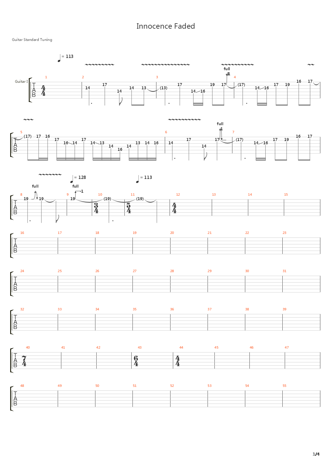 Innocence Faded吉他谱