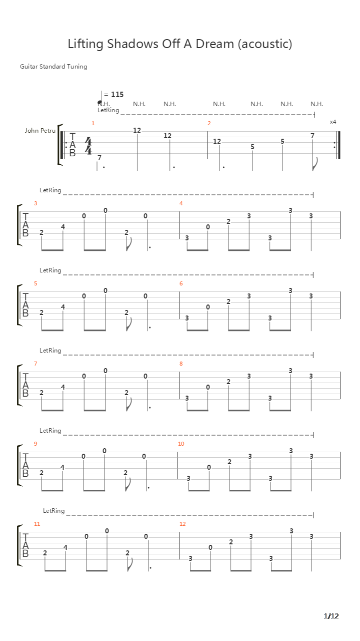 Lifting Shadows Off A Dream吉他谱