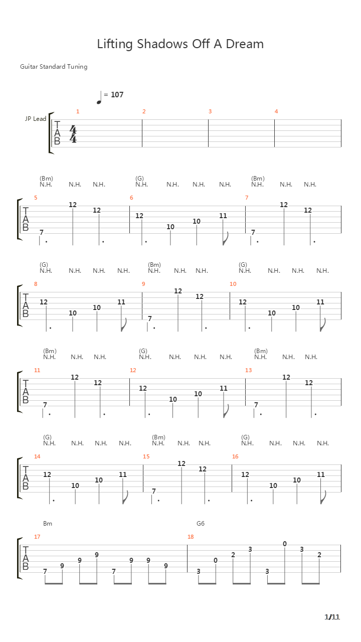 Lifting Shadows Off A Dream吉他谱