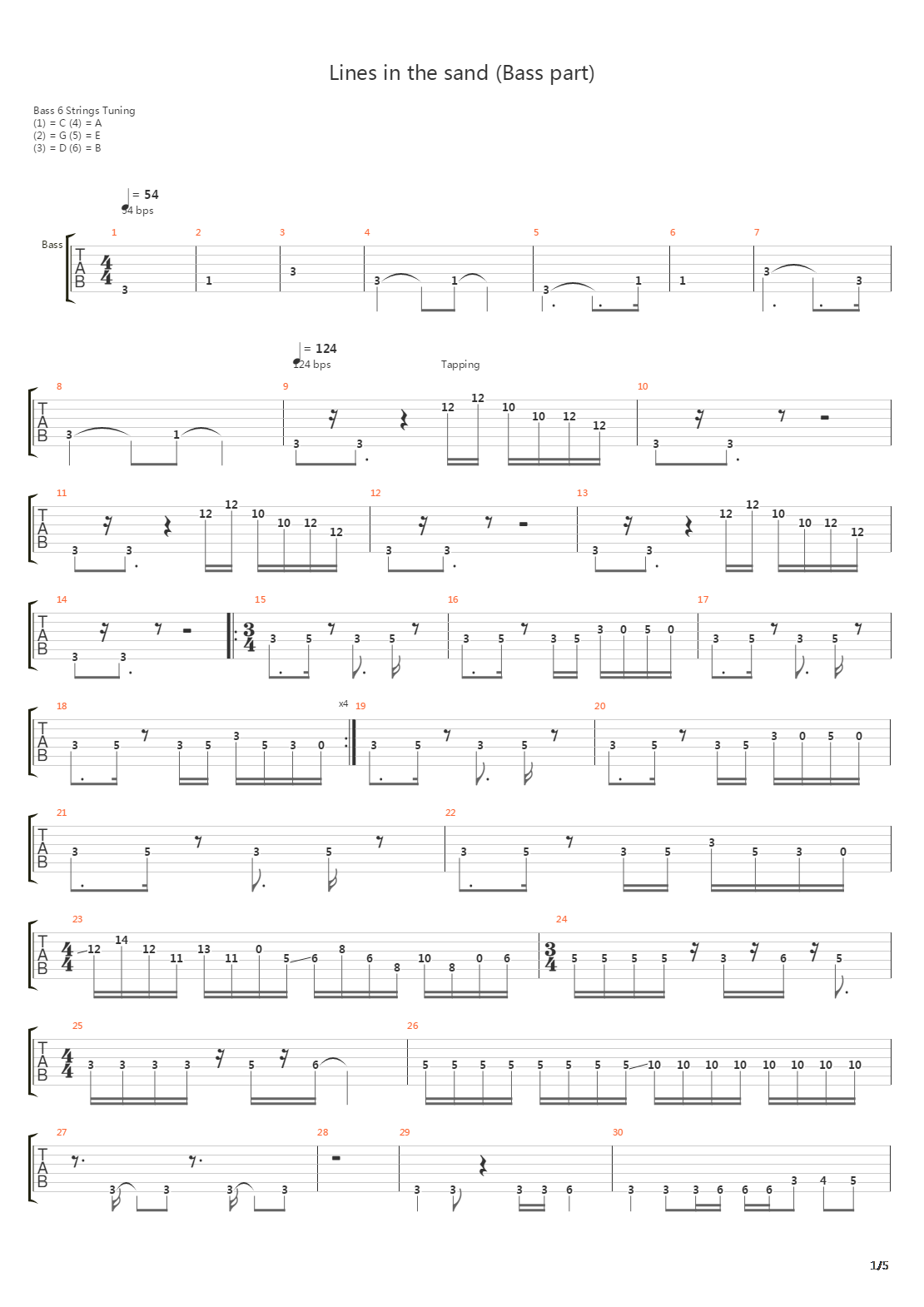 Lines In The Sand吉他谱