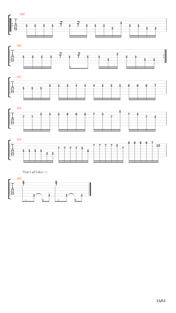 Lines In The Sand吉他谱