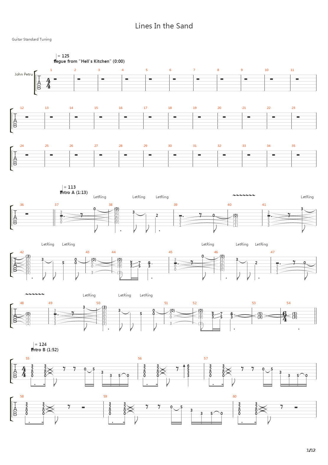 Lines In The Sand吉他谱