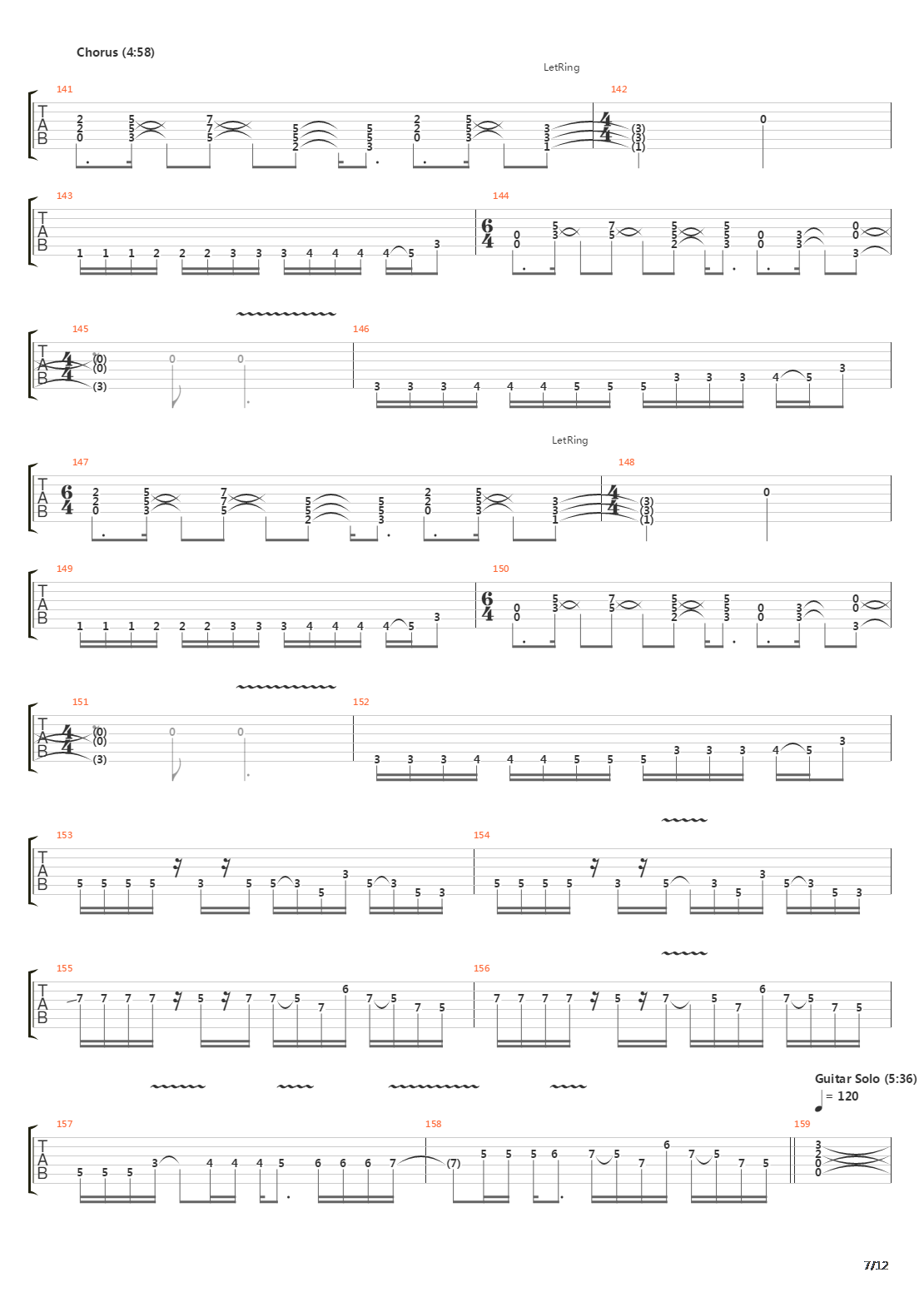 Lines In The Sand吉他谱