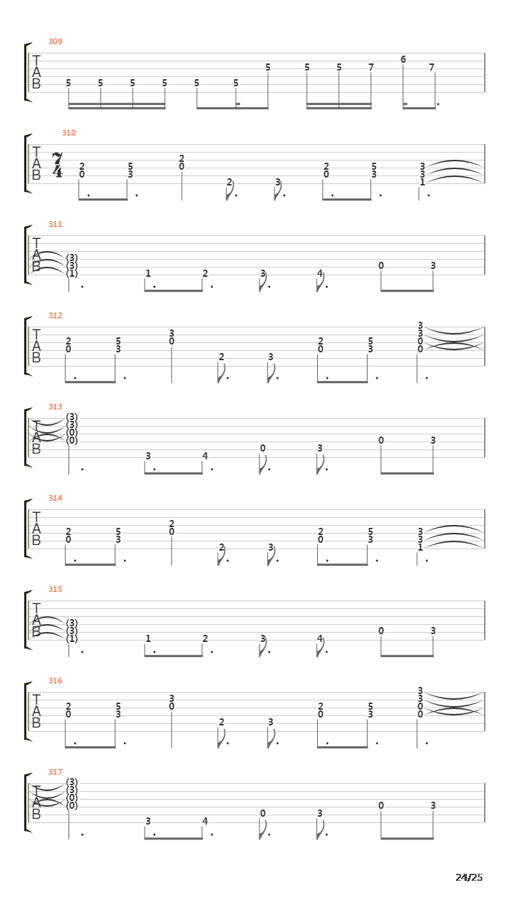 Lines In The Sand吉他谱