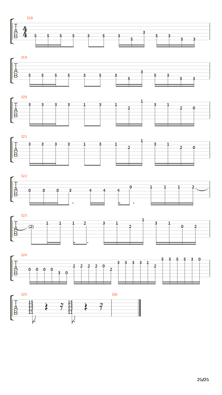 Lines In The Sand吉他谱