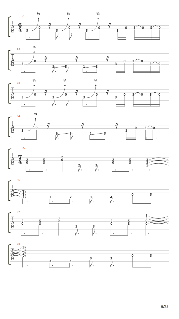 Lines In The Sand吉他谱