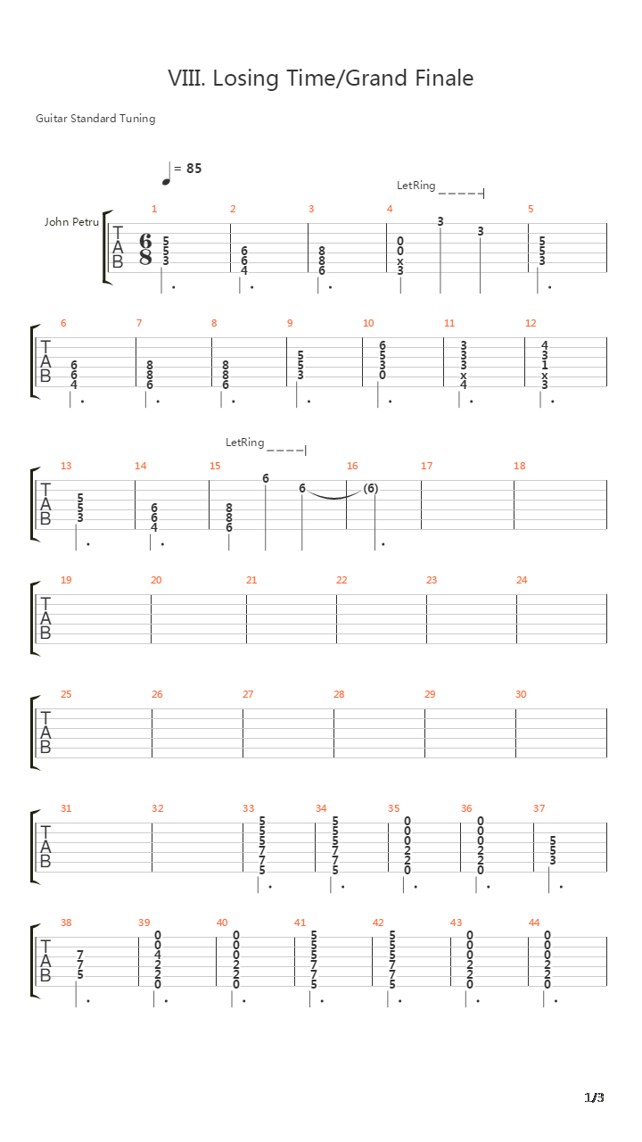 Losing Time Grand Finale吉他谱
