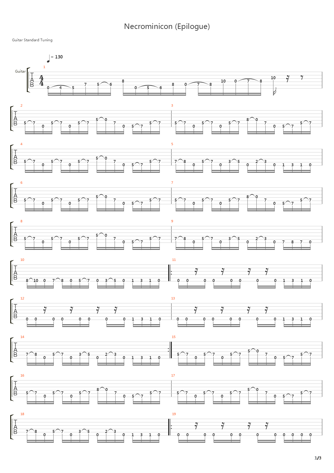 Necronomicon吉他谱