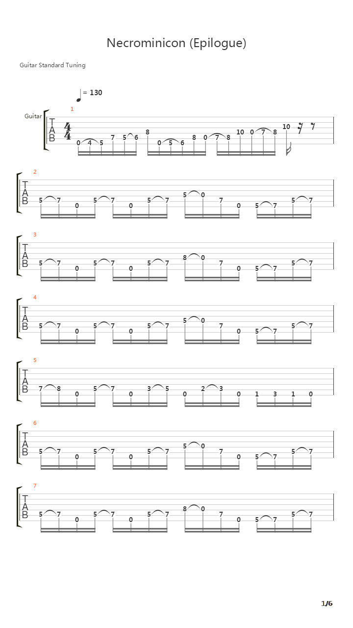 Necronomicon吉他谱