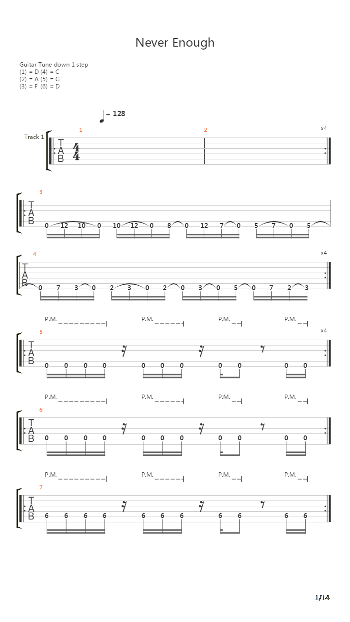 Never Enough吉他谱