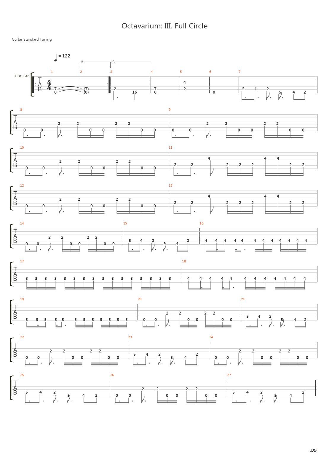 Octavarium - Full Circle吉他谱