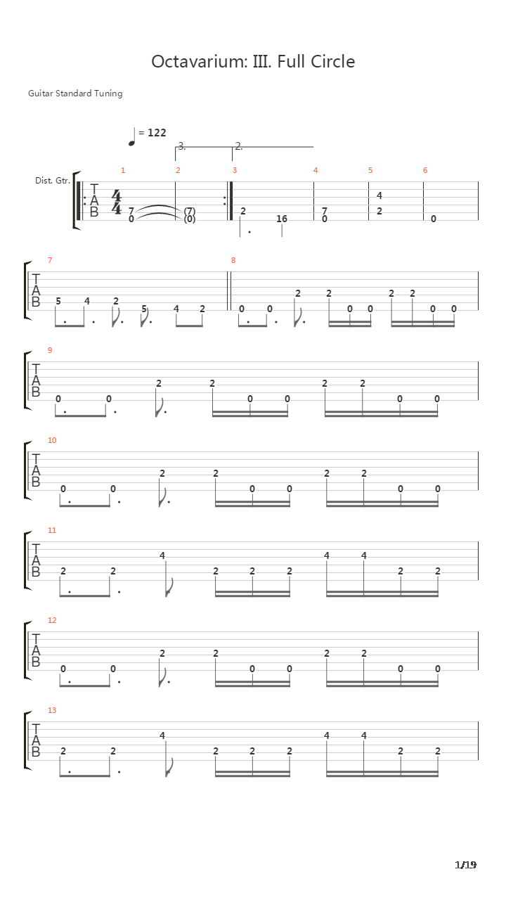 Octavarium - Full Circle吉他谱