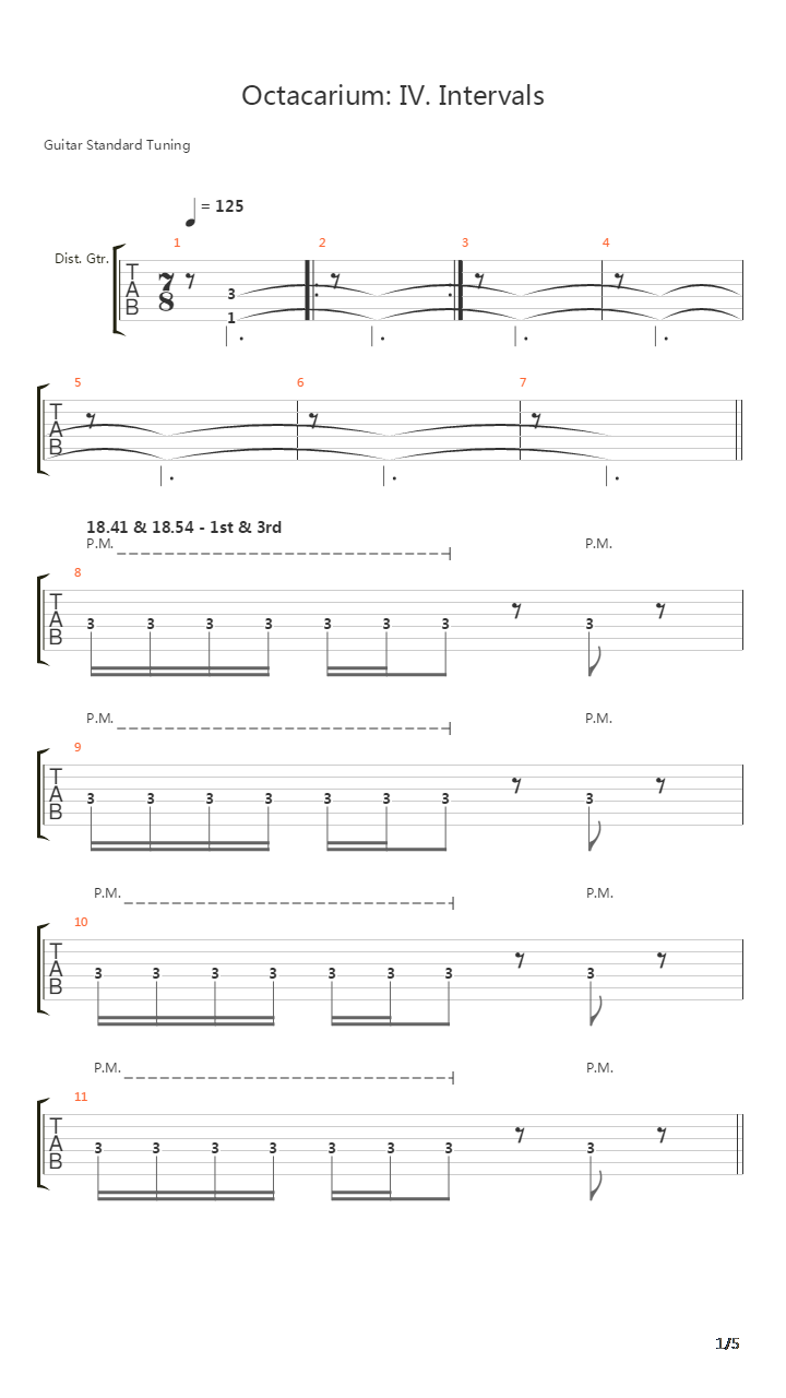Octavarium - Intervals吉他谱