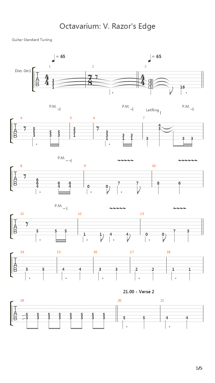 Octavarium - Razors Edge吉他谱